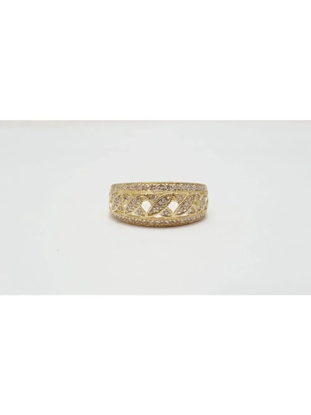 Exquisite 14K Karat Solid Yellow Gold Designer Cluster Diamond Ring - Size 9.5